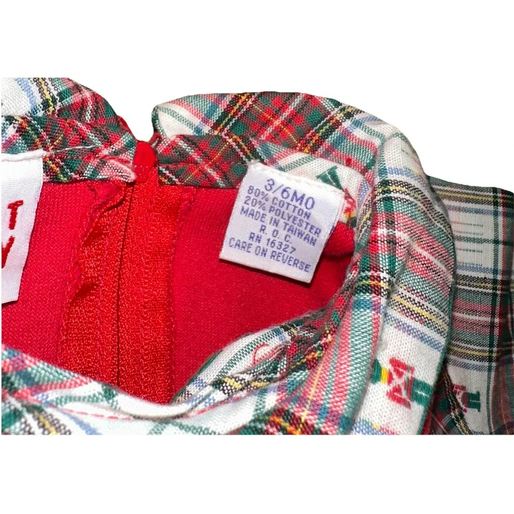 Vintage 90's Designed By Great Guy Christmas Plaid Nutcracker Romper Baby 3/6 Mo